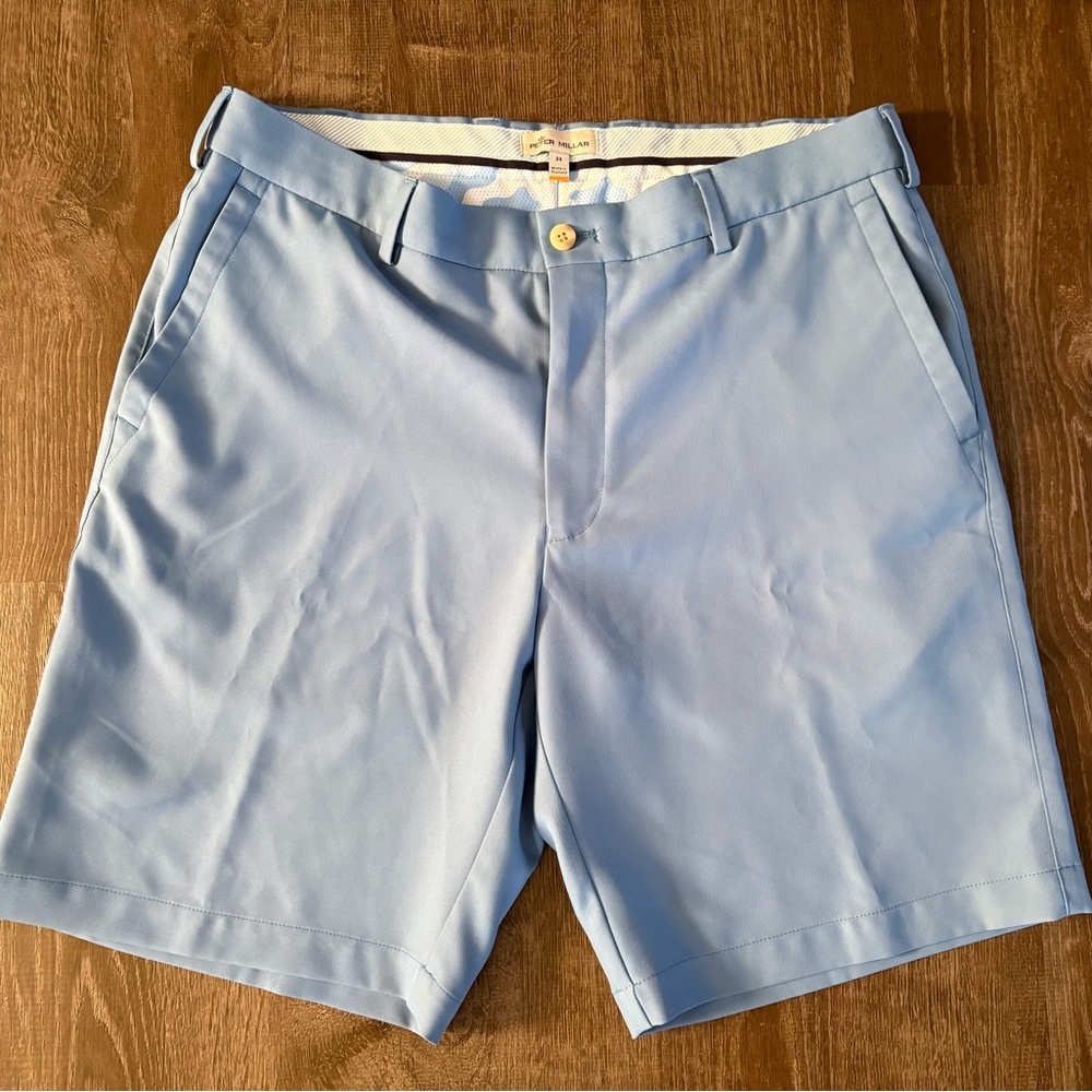 Peter Millar Sky Blue Flat Front Shorts